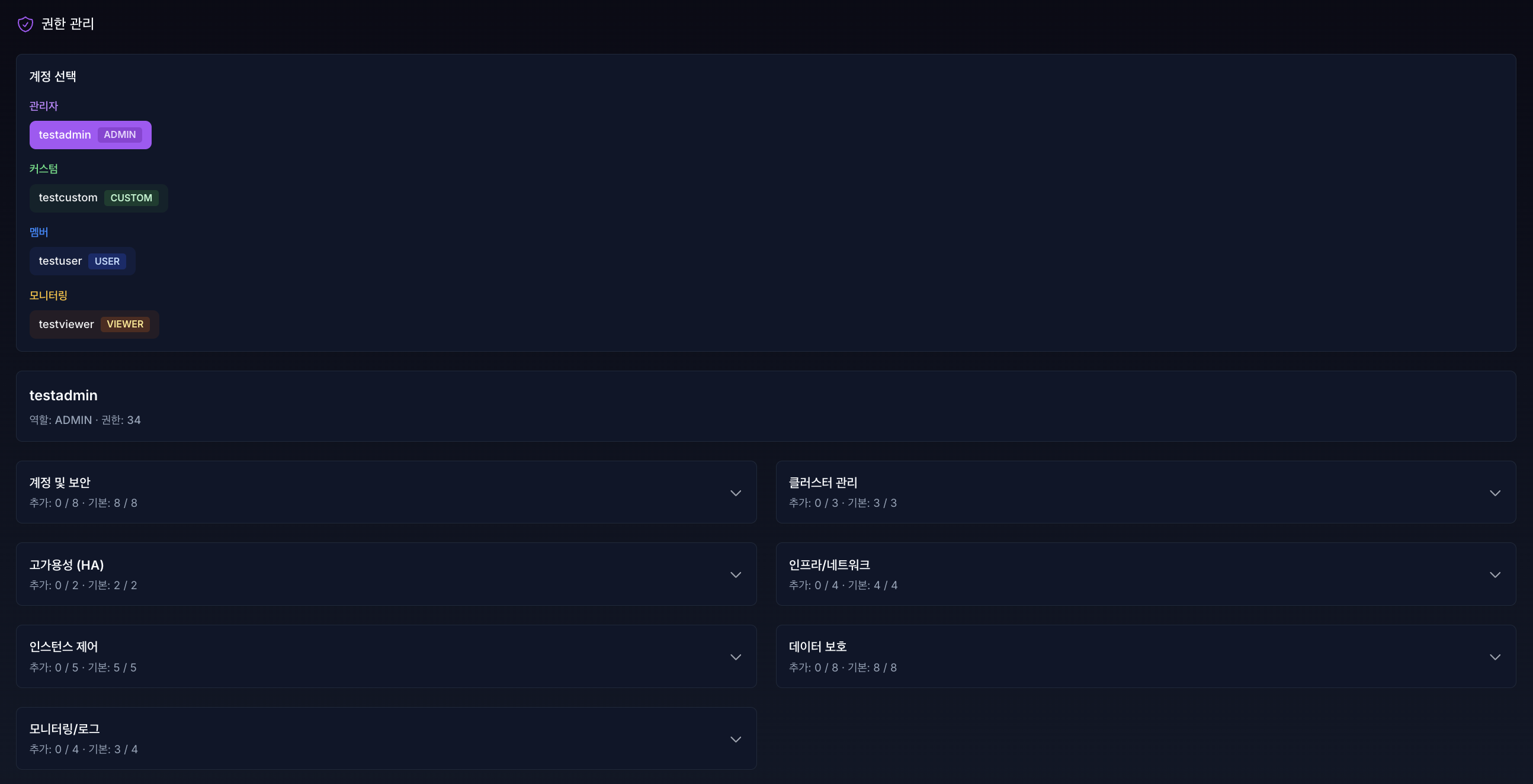 권한 관리 메인