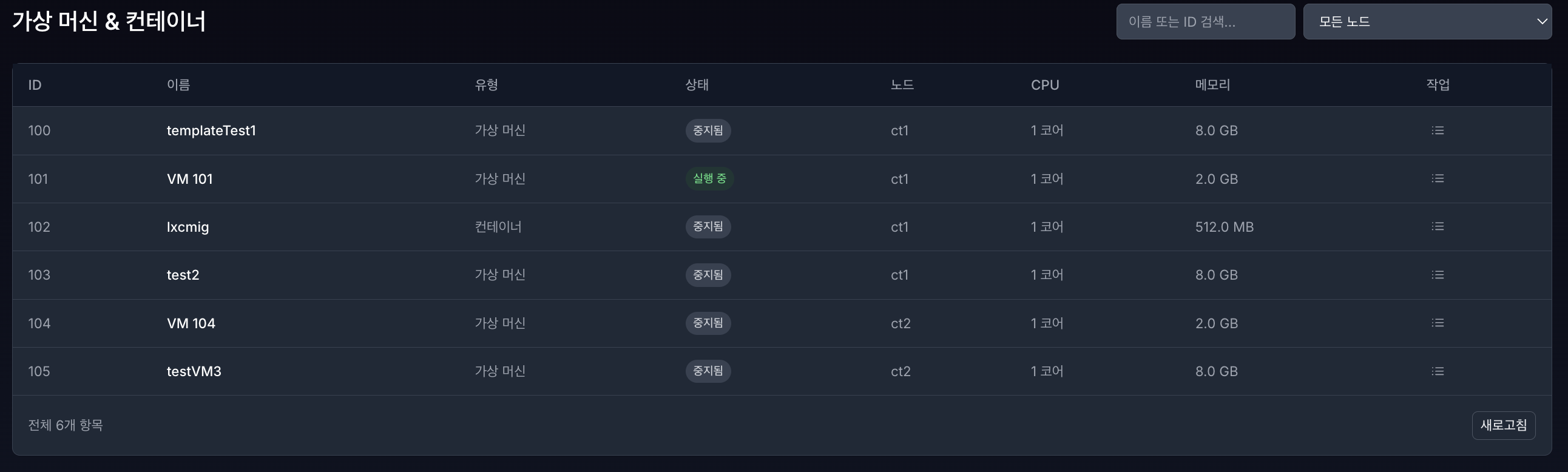 인스턴스 목록 조회